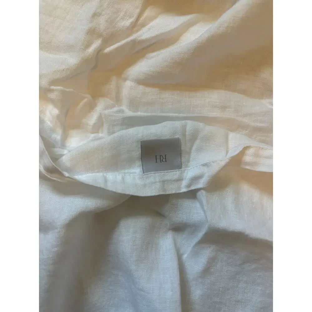 Restoration Hardware Italian Heritage Washed Pipe Linen King Pillow Sham